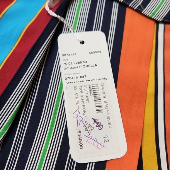 AKRIS Punto Fiorella parasol stripe shorts, NEW, size 12 - Picture 6 of 7